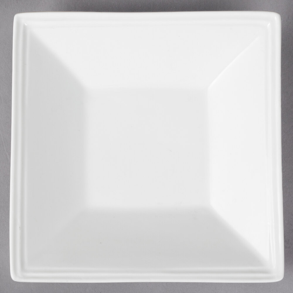 10 Strawberry Street WTR-5SQTB Whittier 5" White Square Porcelain Tid Bit Tray - 36/Case
