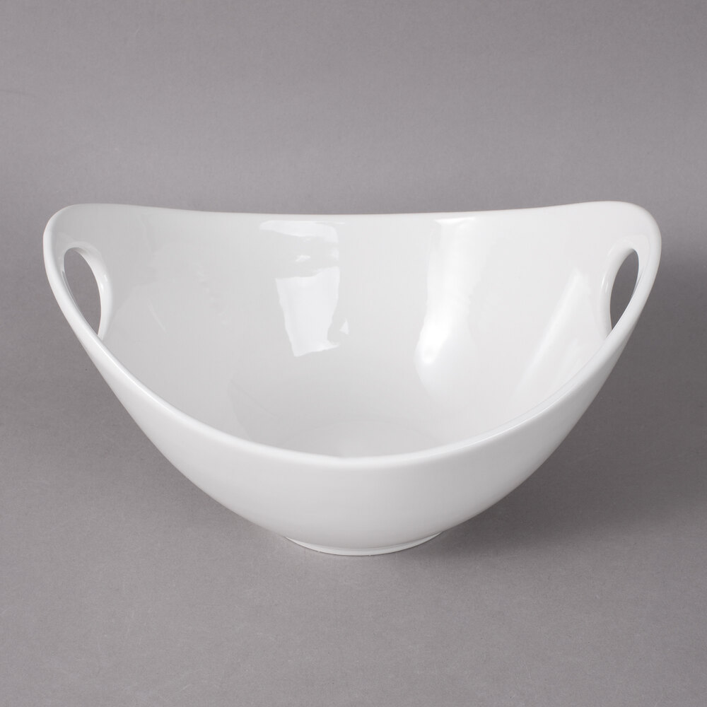 10 Strawberry Street WTR-8CUTOUTBWL Whittier 16 oz. White Porcelain Curve Bowl with Cut Outs - 12/Case