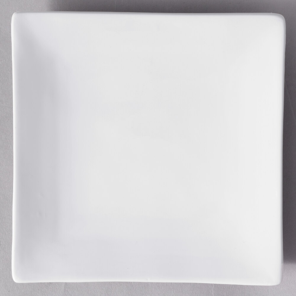 10 Strawberry Street WTR-6CPSQ Whittier 5 7/8" White Square Porcelain Coupe Bread and Butter Plate - 24/Case