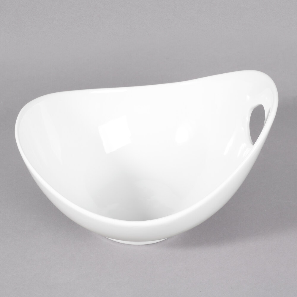 10 Strawberry Street WTR-7FBWL Whittier 8 oz. White Porcelain Serving Bowl with Cut Outs - 24/Case
