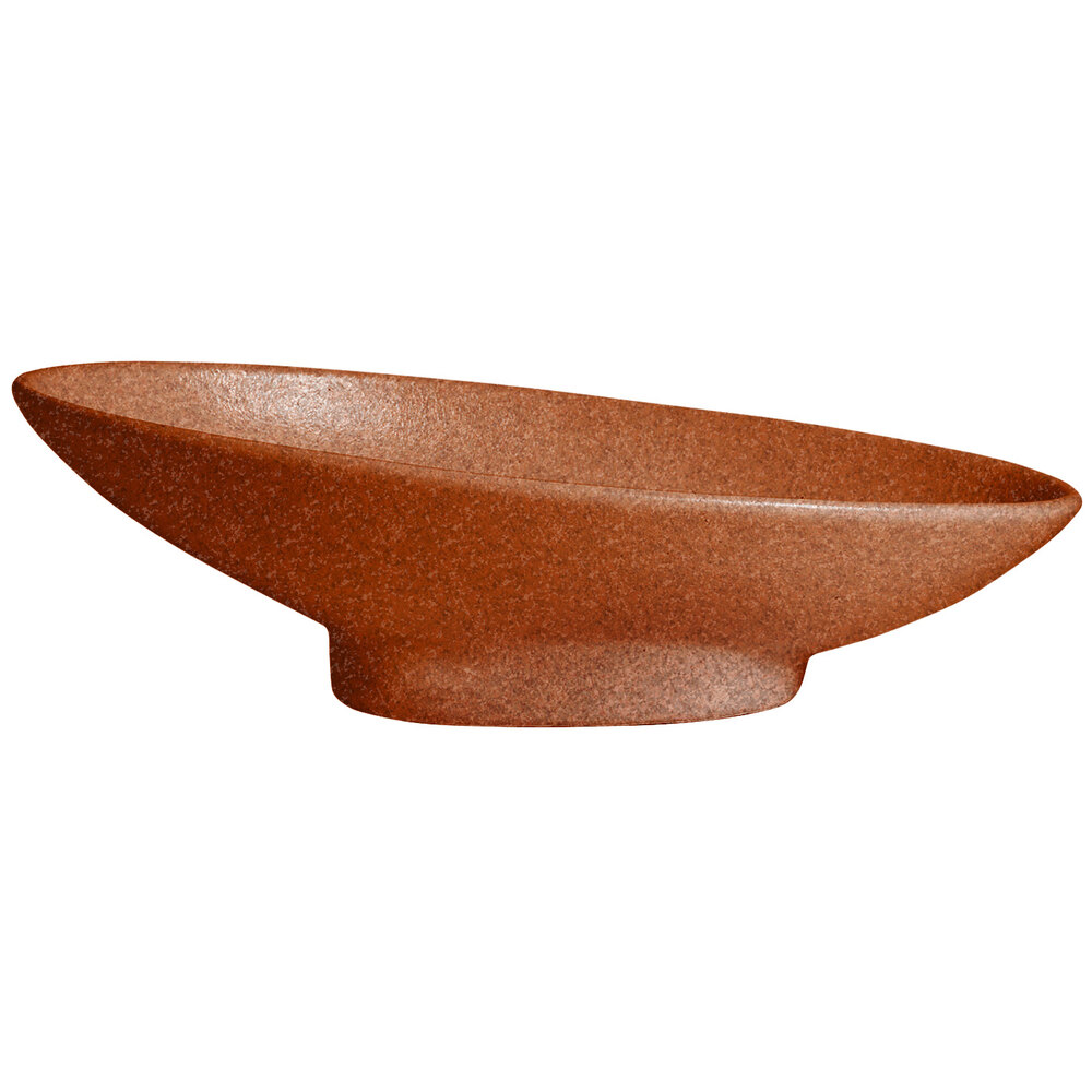 G.E.T. Enterprises BO204-MOD-WG Bugambilia 1.4 Qt. Smooth MOD Finish Terracotta Resin-Coated Aluminum Deep Large Oval Sphere