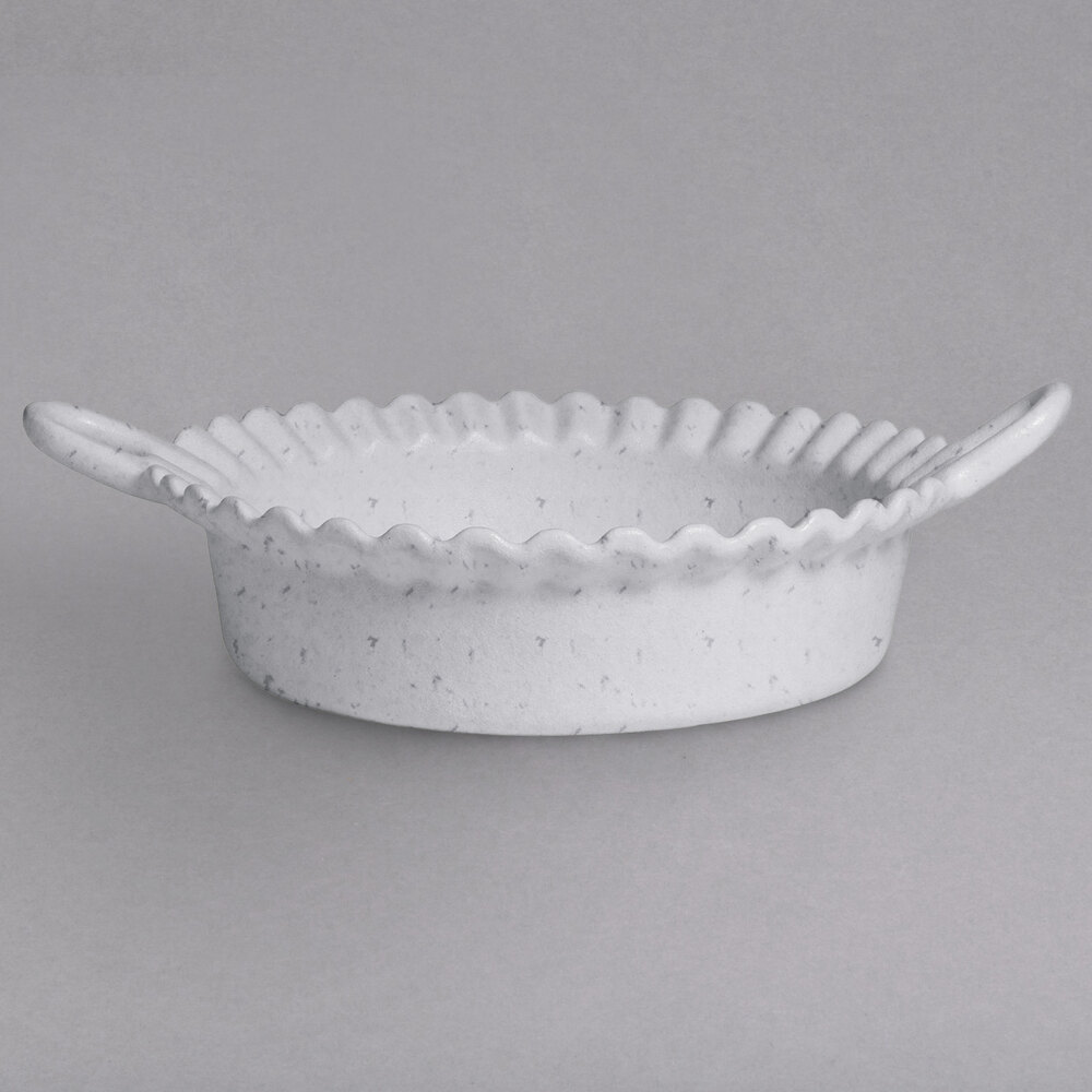 G.E.T. Enterprises CZ002-MOD-MW Bugambilia 1.6 Qt. Smooth MOD Finish Marble White Granite Resin-Coated Aluminum Deep Mexican Cazuela