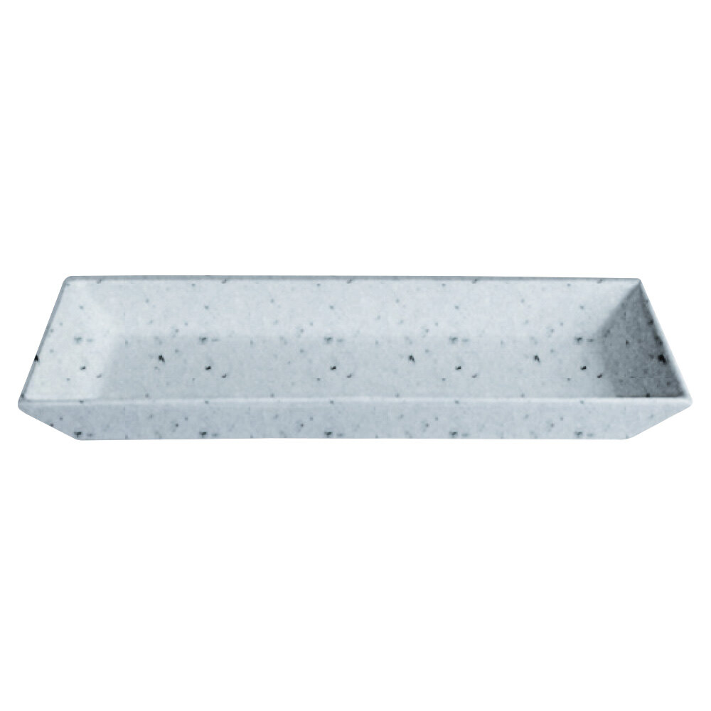 G.E.T. Enterprises BUDS13SB Bugambilia 17" x 8 1/8" Classic Textured Finish Sky Blue Granite Resin-Coated Aluminum Medium Deep Rectangular Platter