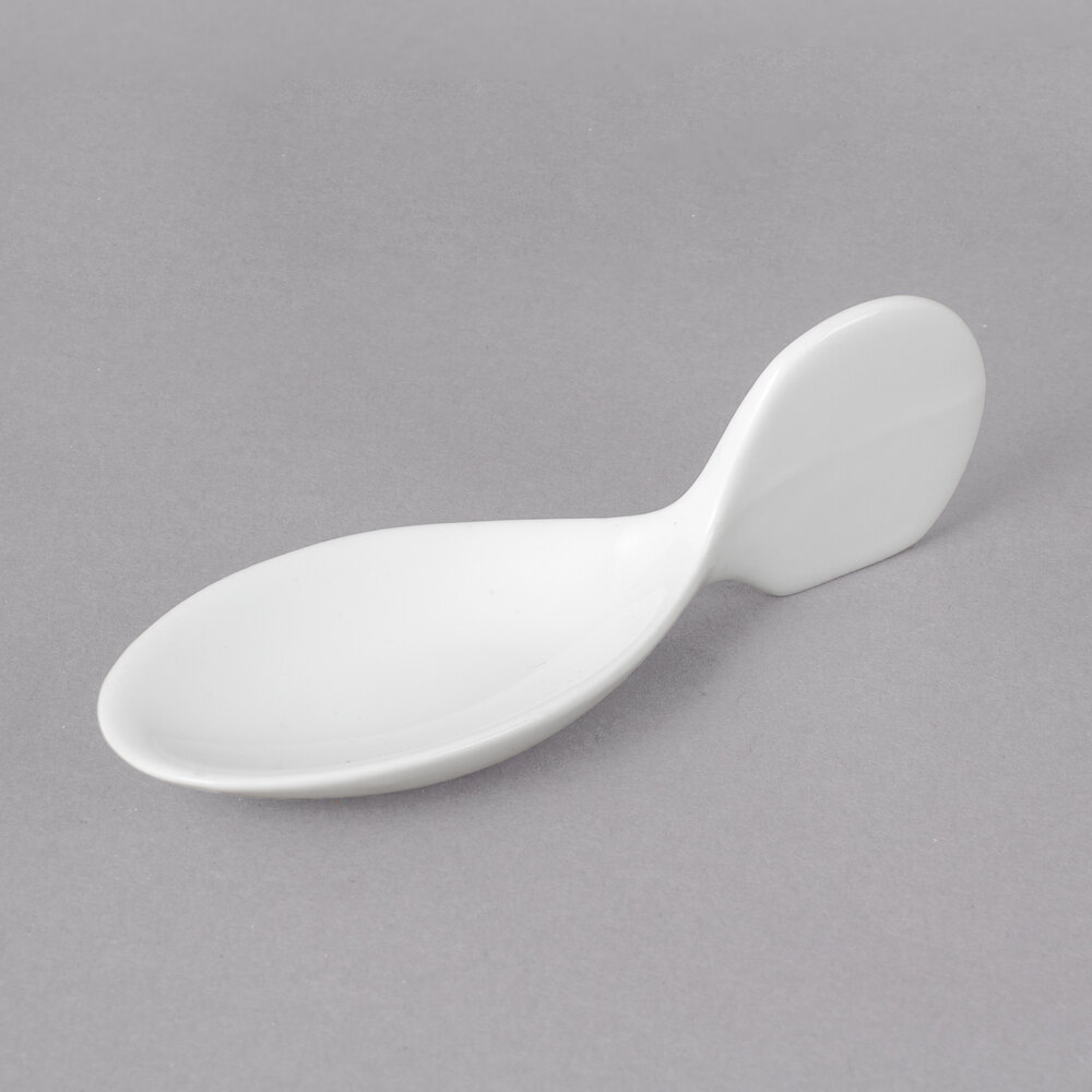 10 Strawberry Street WTR-4TBSPOON Whittier 4" White Porcelain Spoon - 36/Case