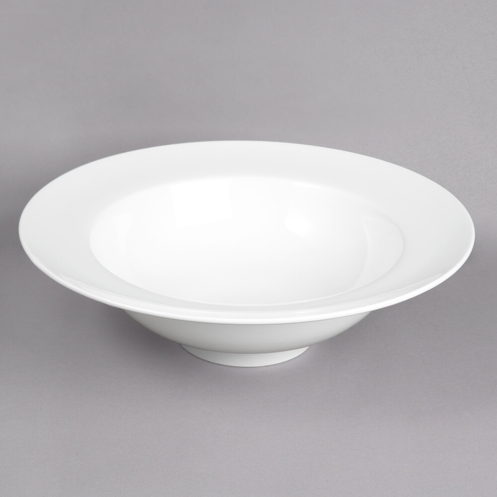 10 Strawberry Street WTR-16RSOUP Whittier 3 Qt. White Porcelain Rim Soup Bowl - 4/Case