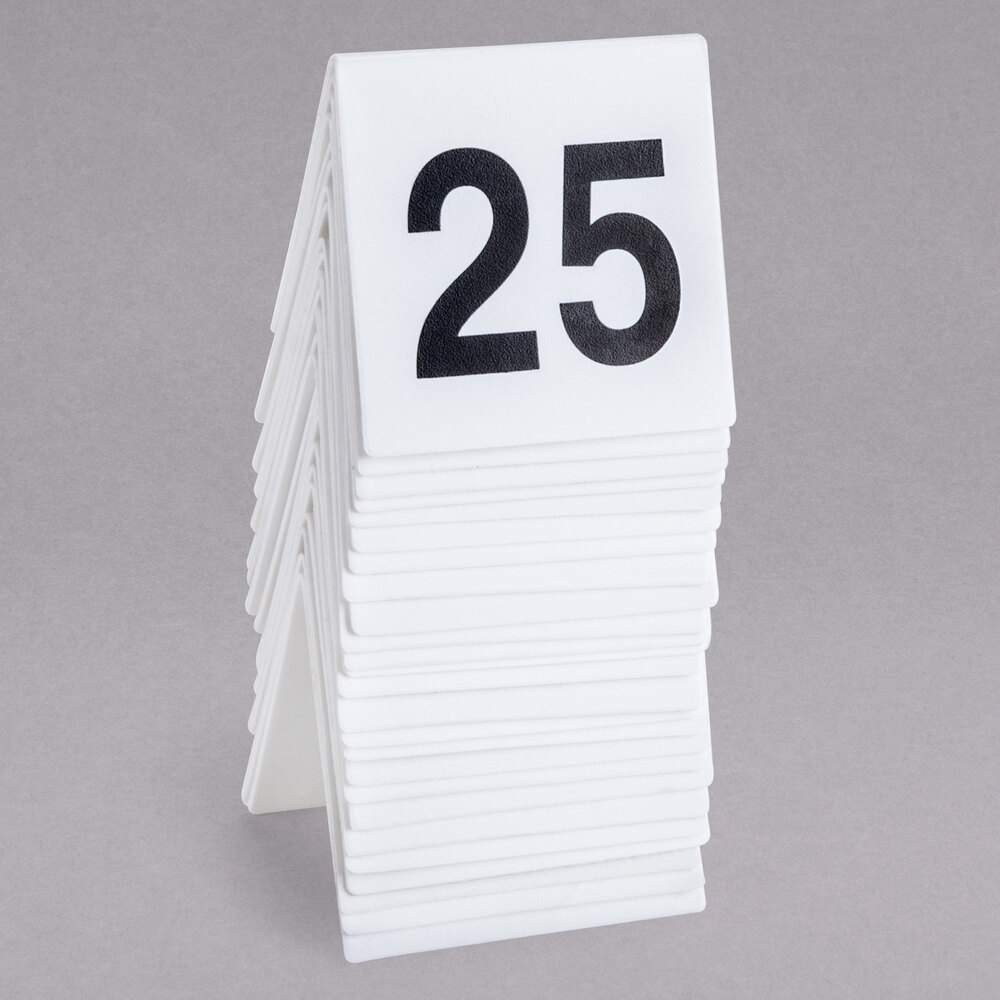 GET NUM-1-25 3 1/4" Number Table Tents - 1 to 25
