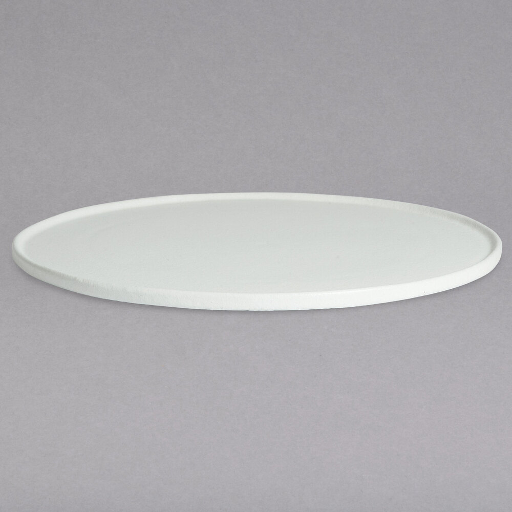 G.E.T. Enterprises DR202WW Bugambilia 14 5/16" Classic Textured Finish White Resin-Coated Aluminum Small Round Disc with Rim