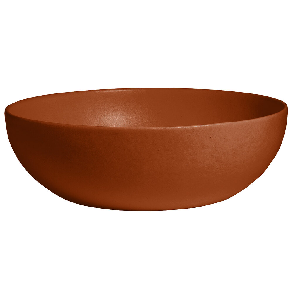 G.E.T. Enterprises BRD18BR Bugambilia 15.9 Qt. Classic Textured Finish Brick Resin-Coated Aluminum Extra Large Deep Round Bowl