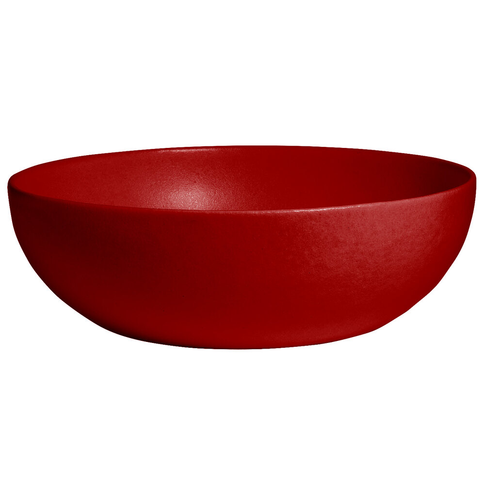 G.E.T. Enterprises BRD18FR Bugambilia 15.9 Qt. Classic Textured Finish Fire Red Resin-Coated Aluminum Extra Large Deep Round Bowl