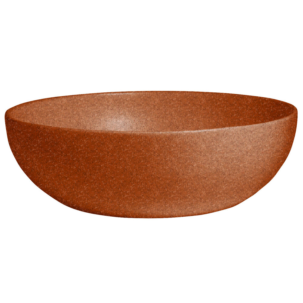 G.E.T. Enterprises BRD18-MOD-T Bugambilia 15.9 Qt. Smooth MOD Finish Terracotta Resin-Coated Aluminum Extra Large Deep Round Bowl