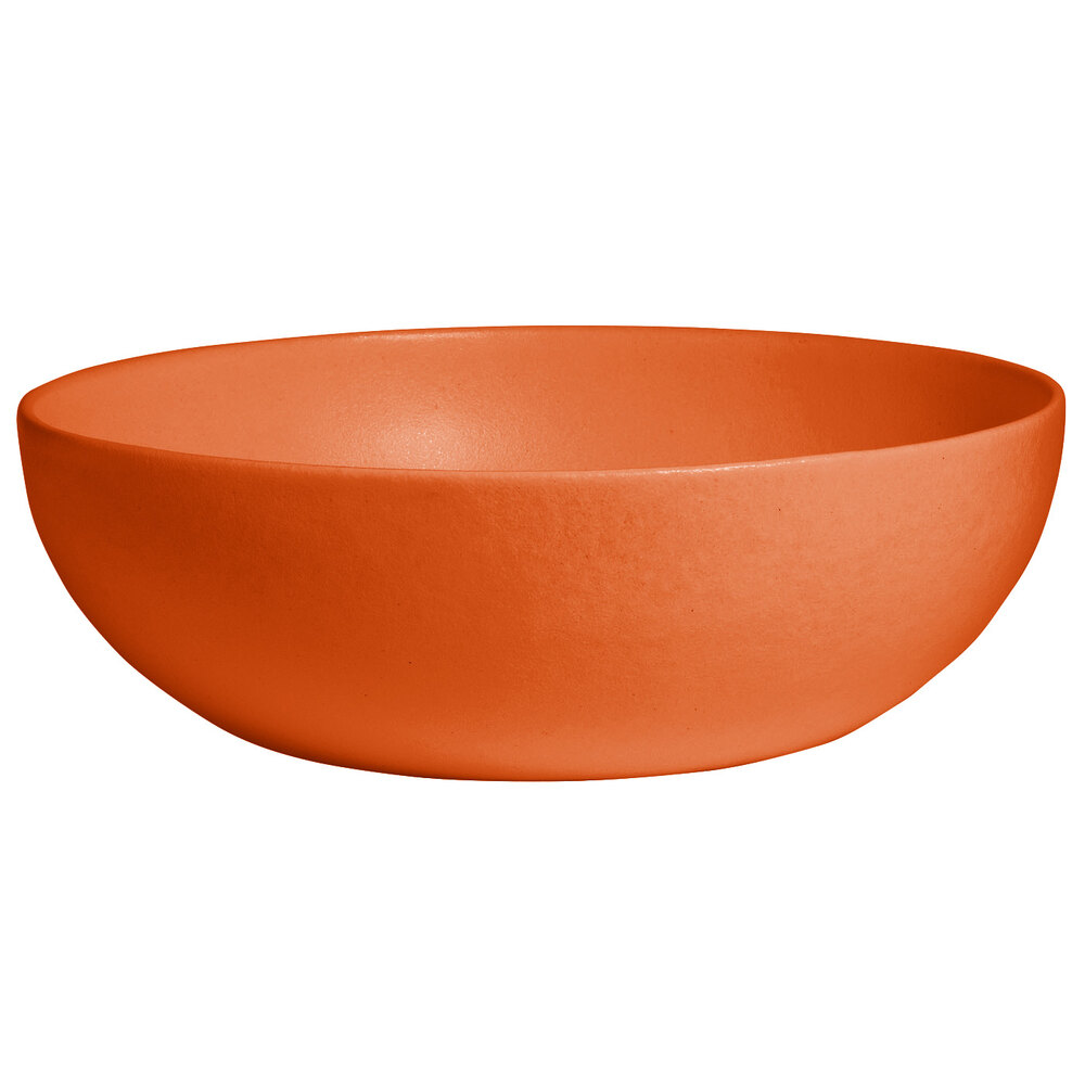 G.E.T. Enterprises BRD18-MOD-TG Bugambilia 15.9 Qt. Smooth MOD Finish Tangerine Resin-Coated Aluminum Extra Large Deep Round Bowl