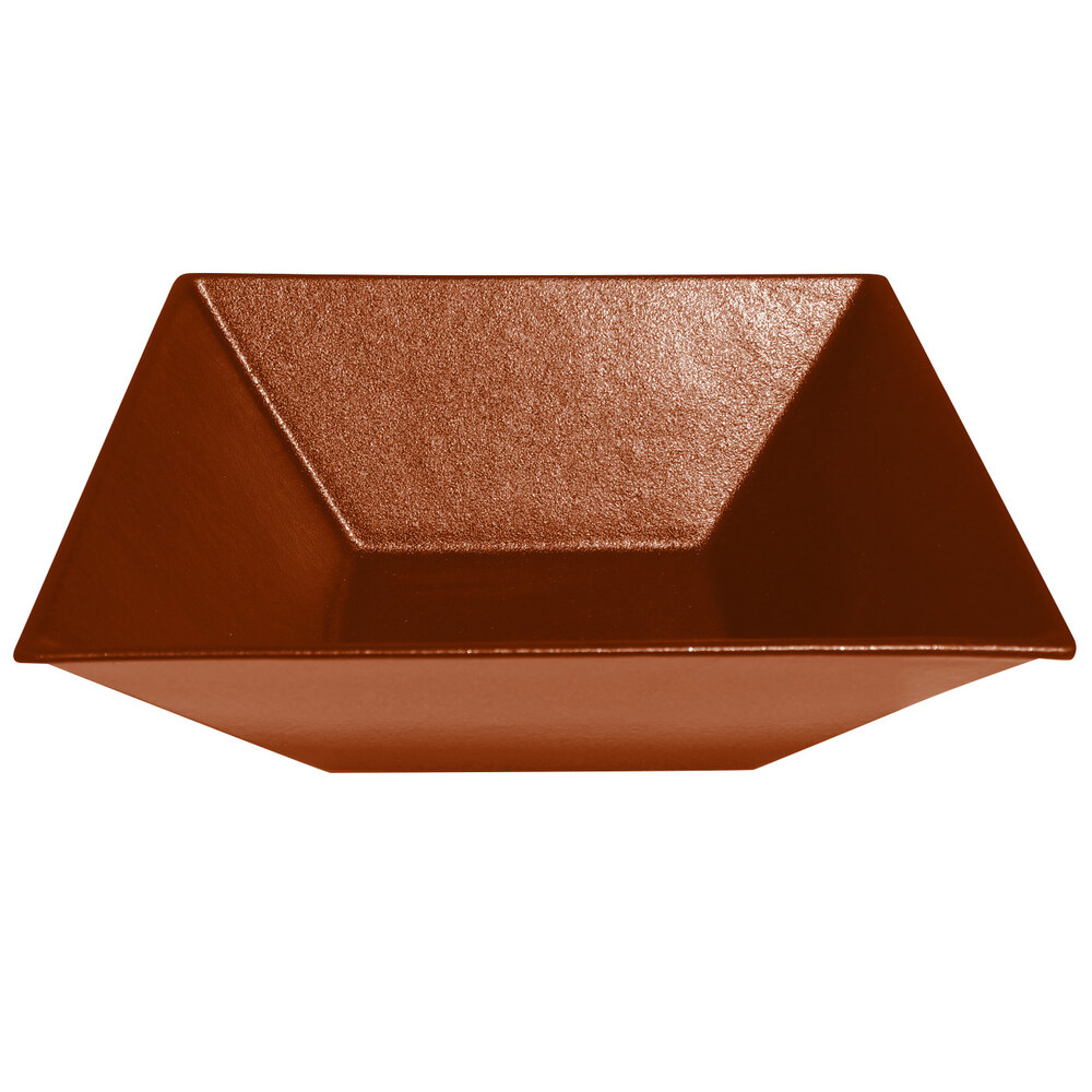 G.E.T. Enterprises BSD16BR Bugambilia 13.5 Qt. Classic Textured Finish Brick Resin-Coated Aluminum XL Deep Square Bowl