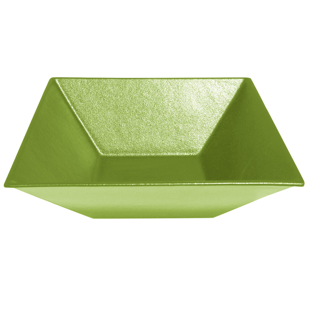 G.E.T. Enterprises BSD16LM Bugambilia 13.5 Qt. Classic Textured Finish Lime Resin-Coated Aluminum XL Deep Square Bowl