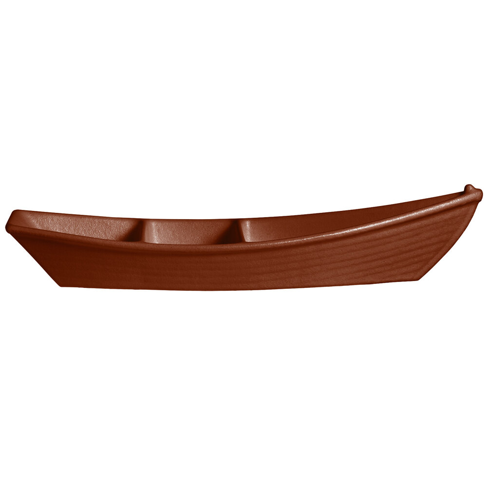 G.E.T. Enterprises BT320-MOD-CH Bugambilia 3.6 Qt. Smooth MOD Finish Chocolate Resin-Coated Aluminum Deep Boat with Dividers