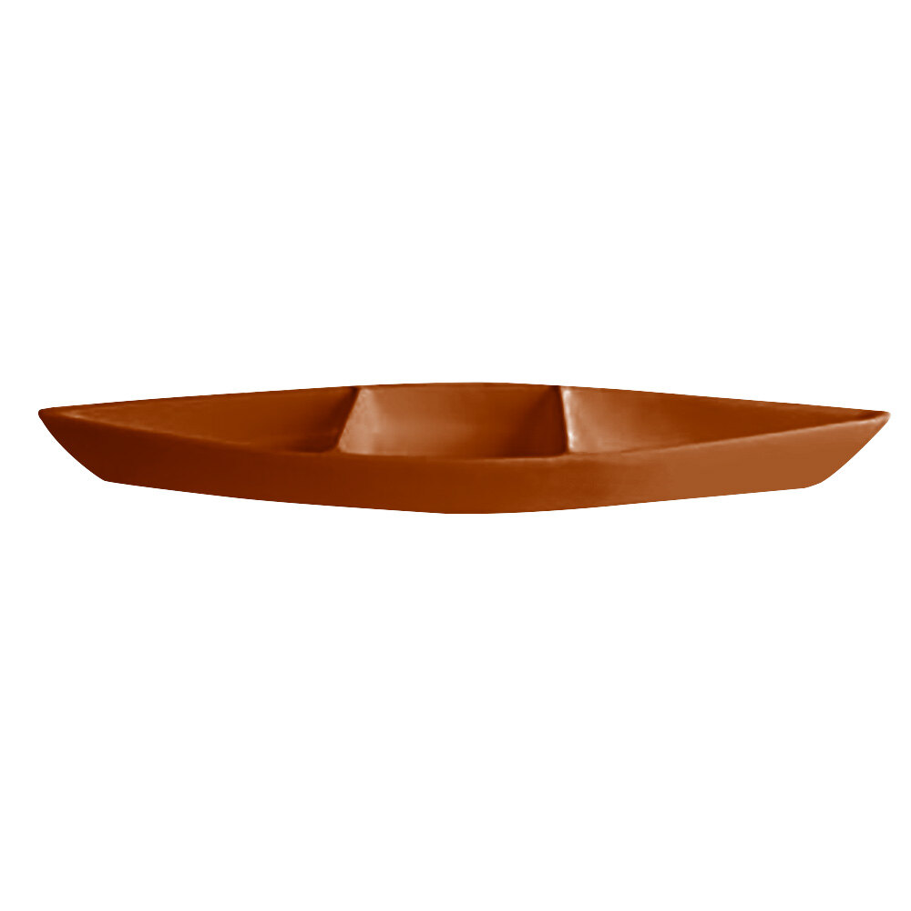 G.E.T. Enterprises BT319-MOD-BR Bugambilia 6.9 Qt. Smooth MOD Finish Brick Resin-Coated Aluminum Deep Boat with Dividers