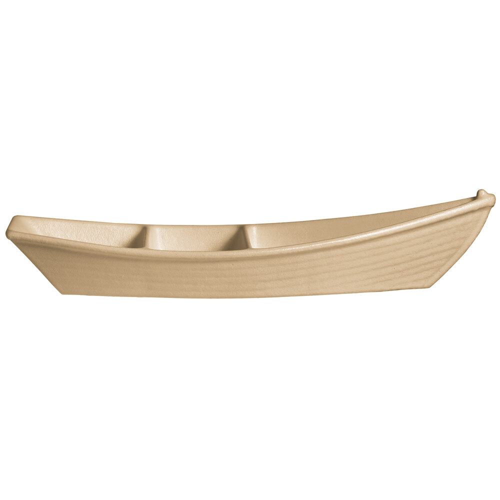 G.E.T. Enterprises BT320-MOD-LT Bugambilia 3.6 Qt. Smooth MOD Finish Latte Resin-Coated Aluminum Deep Boat with Dividers