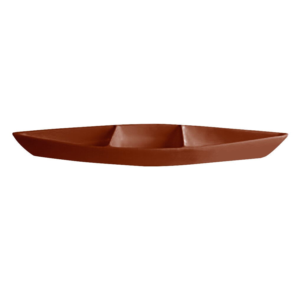 G.E.T. Enterprises BT319CH Bugambilia 6.9 Qt. Classic Textured Finish Chocolate Resin-Coated Aluminum Deep Boat with Dividers