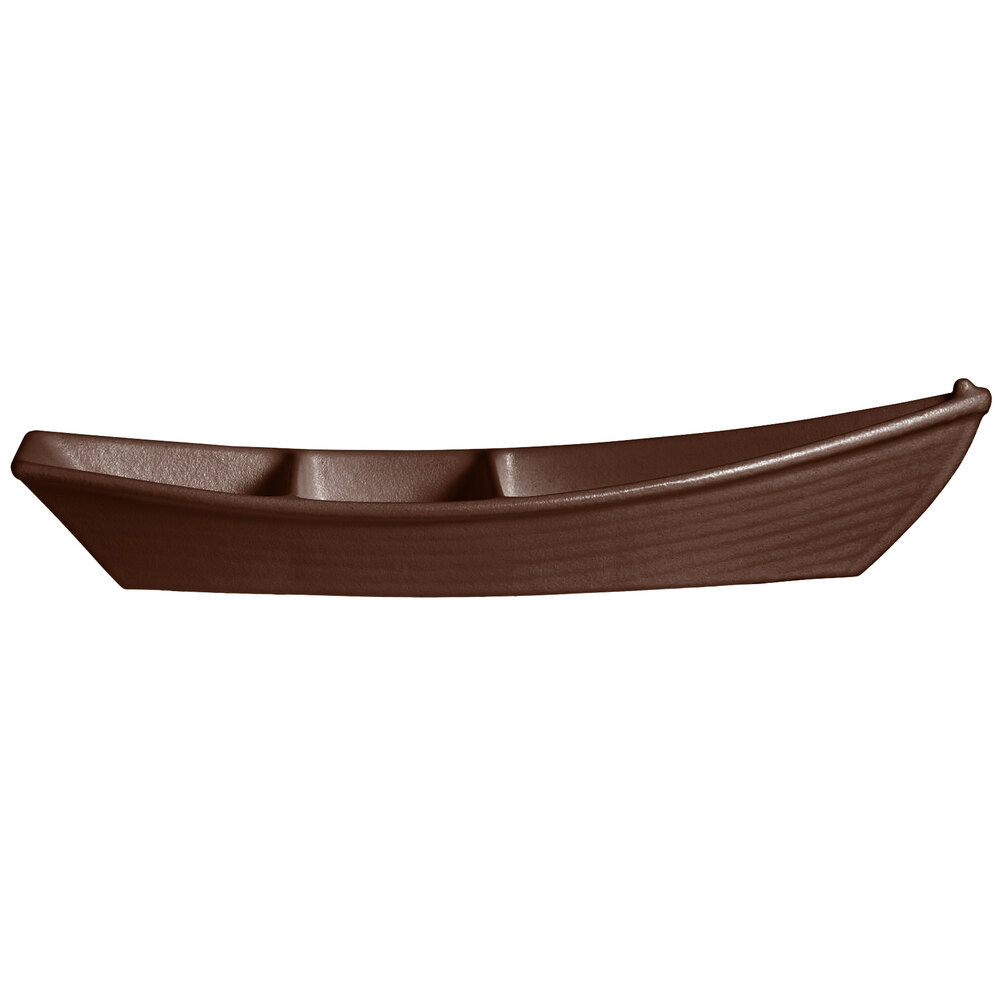 G.E.T. Enterprises BT320-MOD-MC Bugambilia 3.6 Qt. Smooth MOD Finish Mocha Resin-Coated Aluminum Deep Boat with Dividers