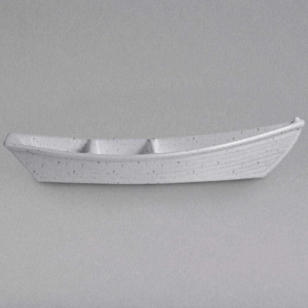 G.E.T. Enterprises BT320MW Bugambilia 3.6 Qt. Classic Textured Finish Marble White Granite Resin-Coated Aluminum Deep Boat with Dividers