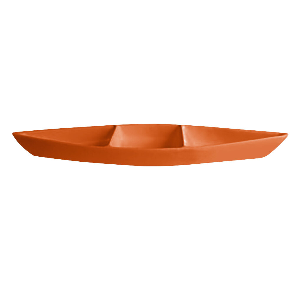 G.E.T. Enterprises BT319-MOD-TG Bugambilia 6.9 Qt. Smooth MOD Finish Tangerine Resin-Coated Aluminum Deep Boat with Dividers