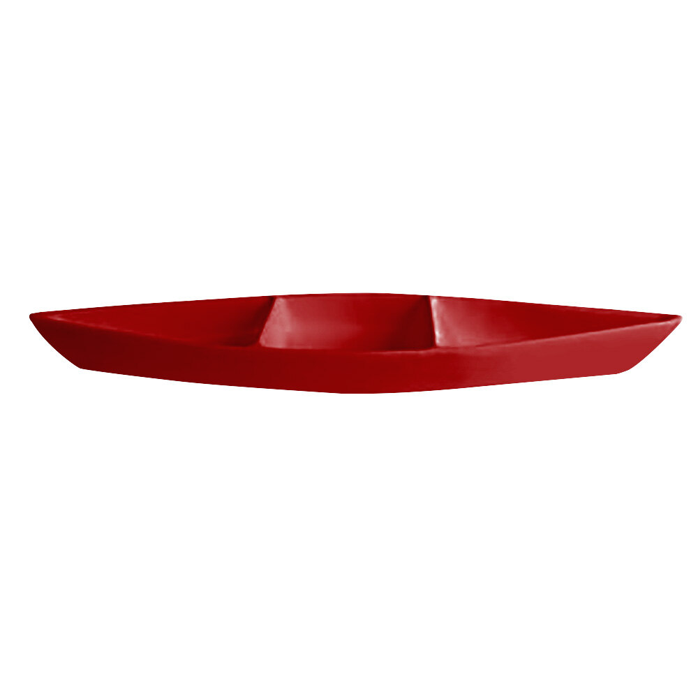 G.E.T. Enterprises BT319-MOD-FR Bugambilia 6.9 Qt. Smooth MOD Finish Fire Red Resin-Coated Aluminum Deep Boat with Dividers