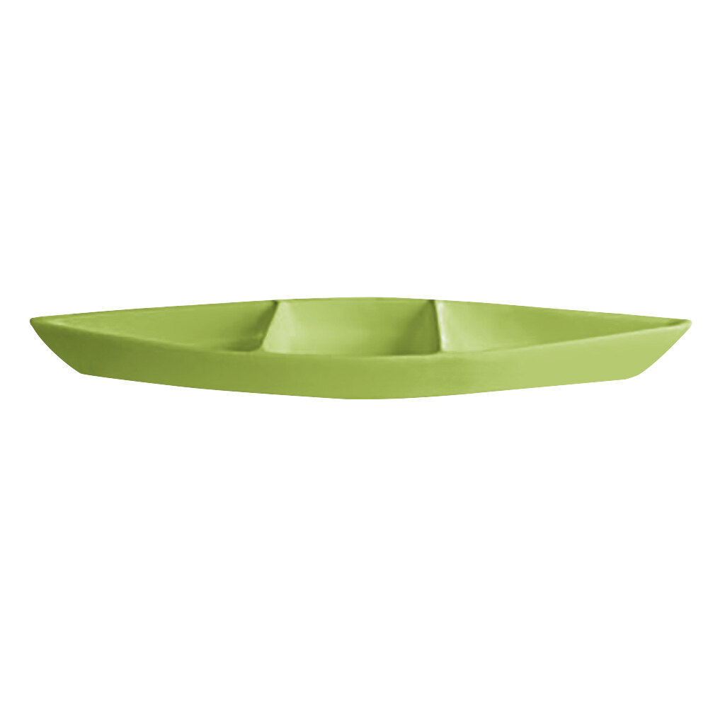 G.E.T. Enterprises BT319-MOD-LM Bugambilia 6.9 Qt. Smooth MOD Finish Lime Resin-Coated Aluminum Deep Boat with Dividers