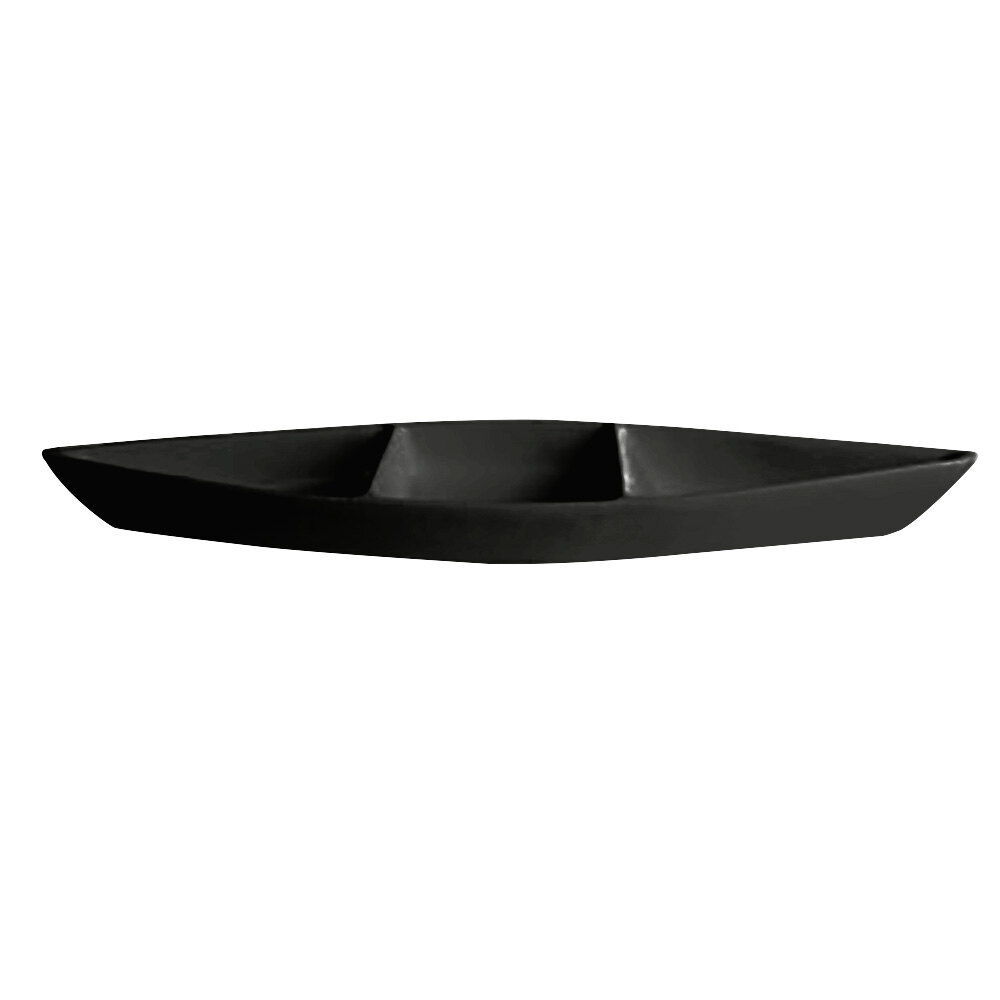 G.E.T. Enterprises BT319BB Bugambilia 6.9 Qt. Classic Textured Finish Black Resin-Coated Aluminum Deep Boat with Dividers
