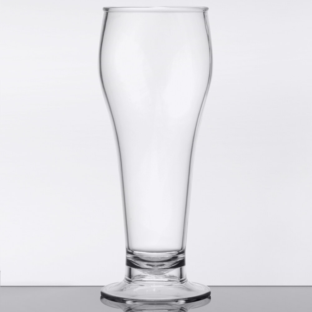 GET SW-1417-1-SAN-CL 22 oz. Customizable SAN Plastic Footed Pilsner Glass - 24/Case