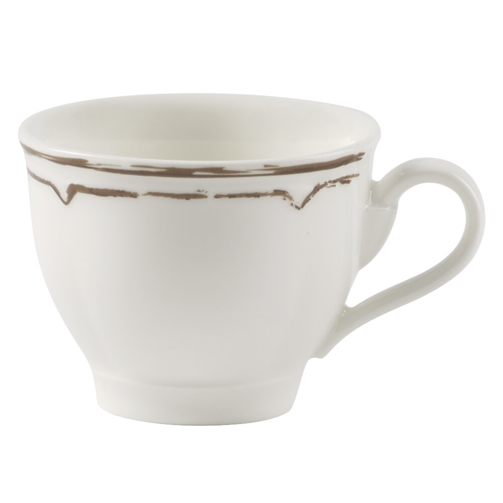 Villeroy & Boch 16-4059-1450 La Scala Patina 3 oz. White Premium Porcelain Espresso Cup - 6/Case