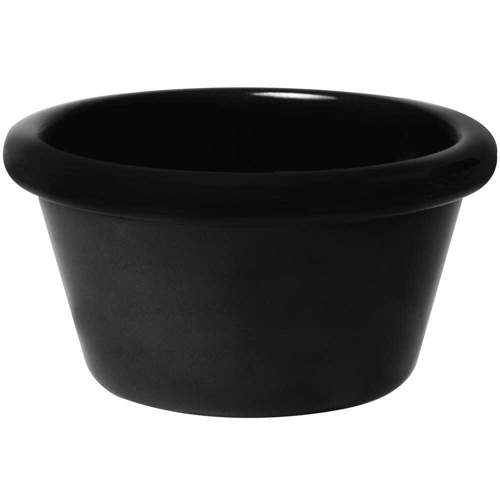 GET S-620-BK 2 oz. Black Smooth Melamine Ramekin - 48/Case