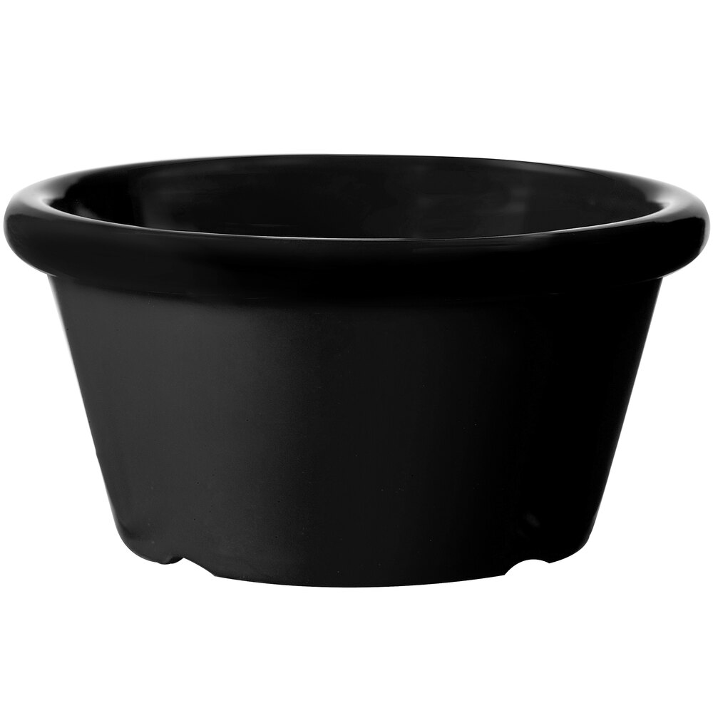 GET S-660-BK 6 oz. Black Smooth Melamine Ramekin - 48/Case