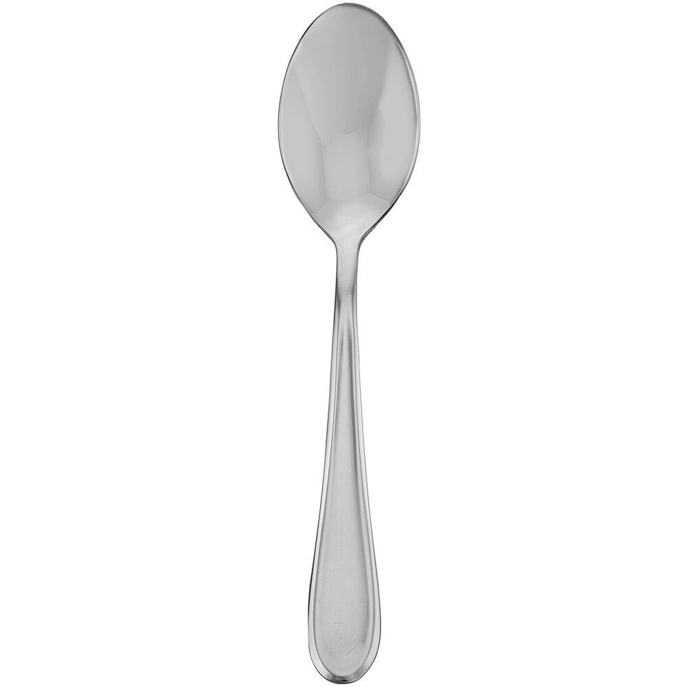 Walco Orbiter from Steelite International WL0407 7 3/8" 18/0 Stainless Steel Extra Heavy Weight Dessert Spoon - 12/Case