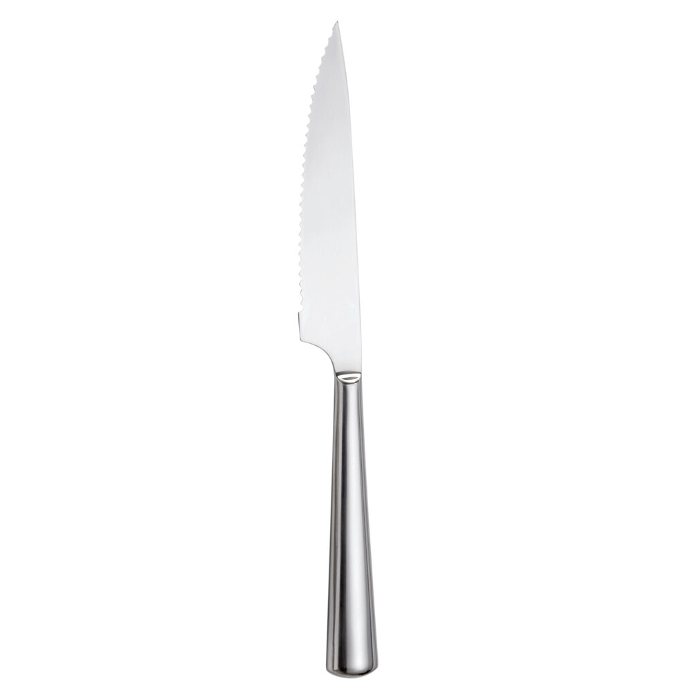 American Metalcraft SSKNF8 9" Mirror Finish Stainless Steel Serrated Steak Knife