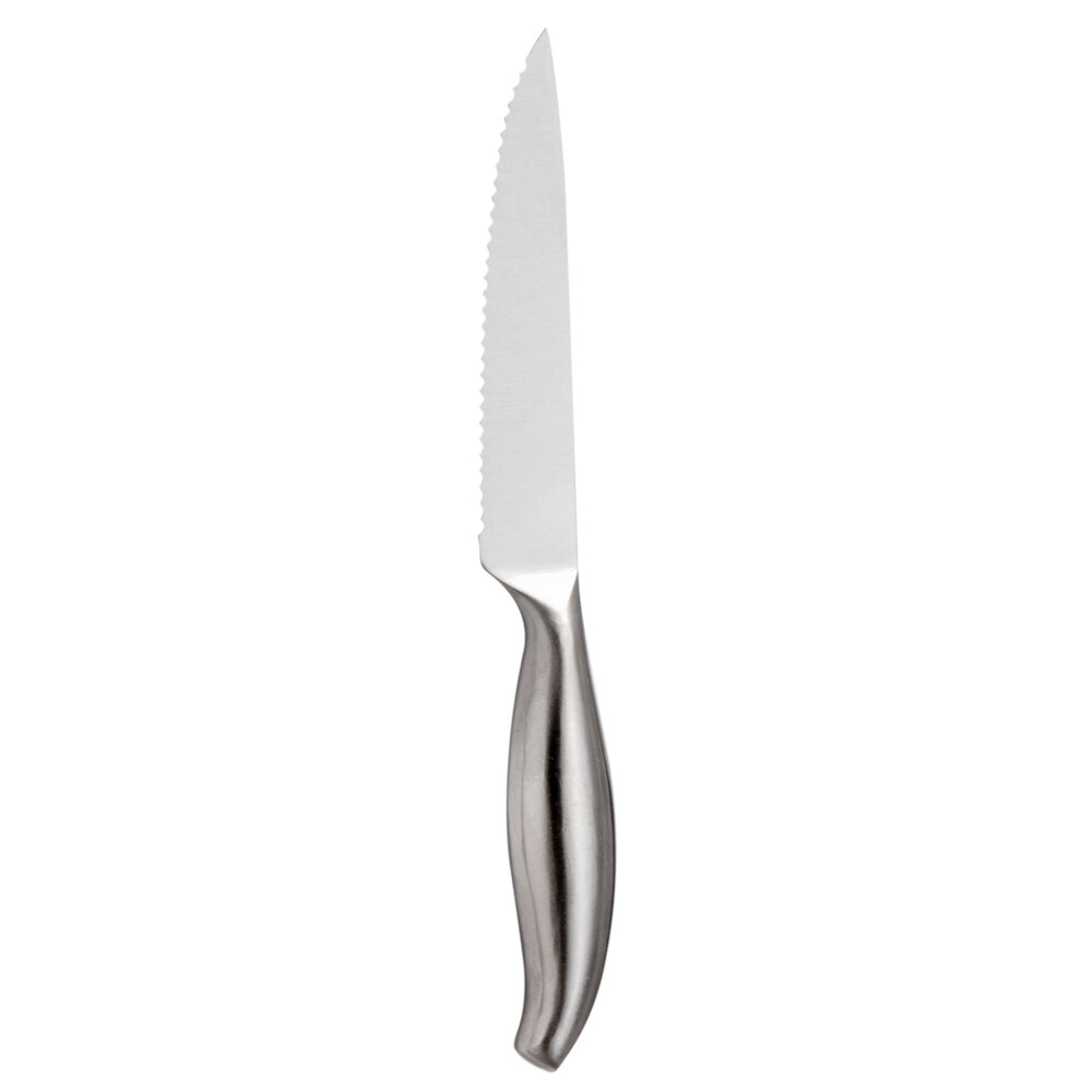 American Metalcraft SSKNF9 9" Satin Finish Stainless Steel Serrated Steak Knife
