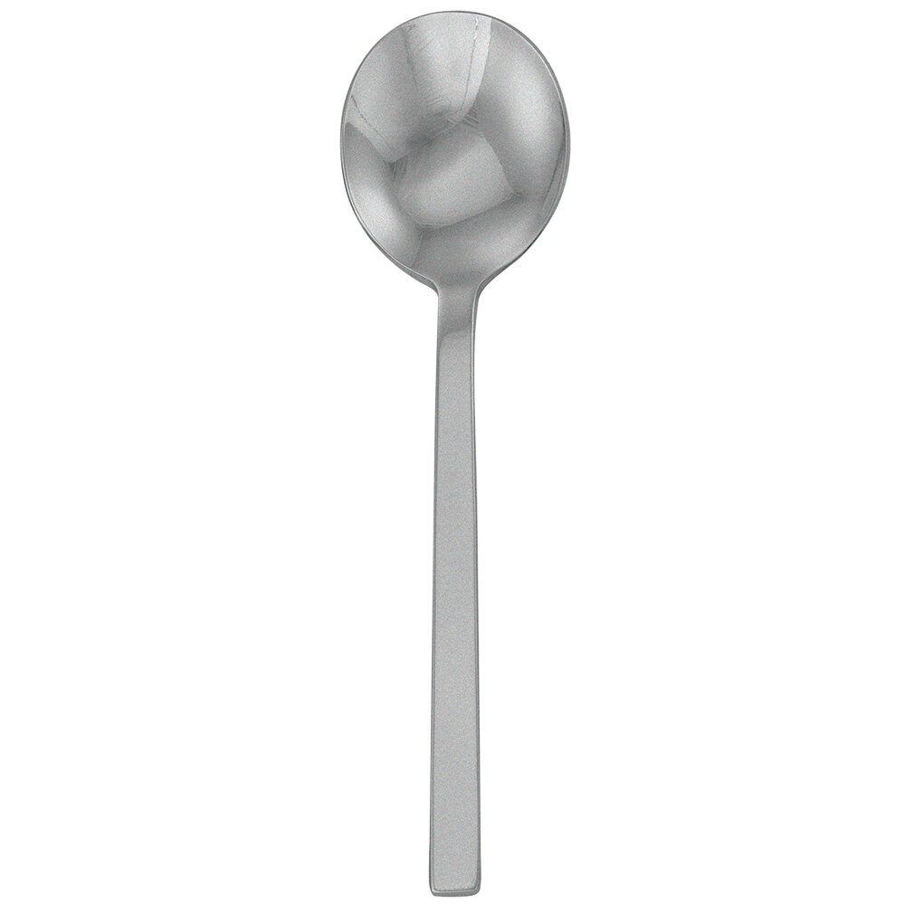 Walco Semi from Steelite International WL0912FST 7" 18/10 Fieldstone Finish Stainless Steel Extra Heavy Weight Bouillon Spoon - 12/Case
