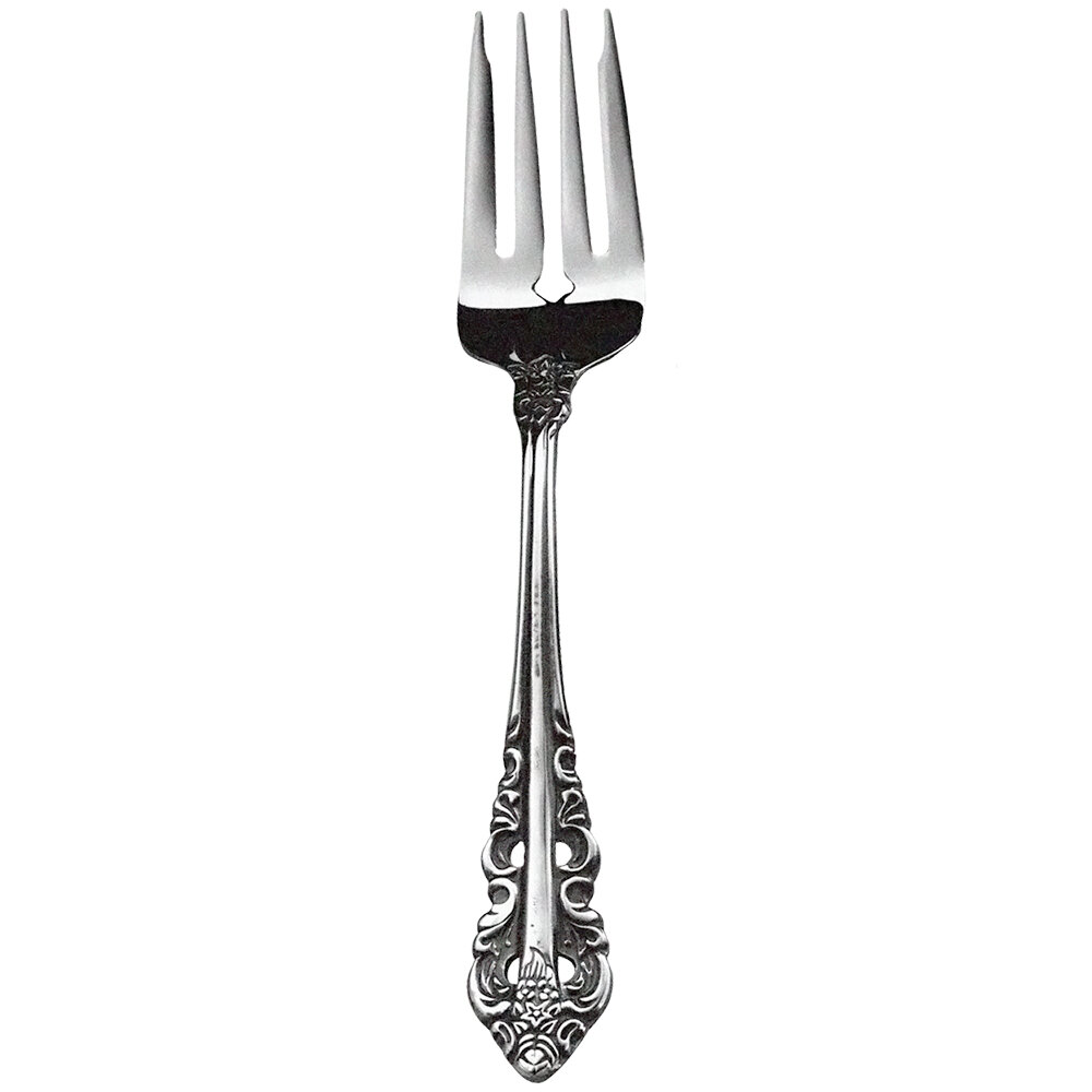 Walco Classic Baroque from Steelite International WL6806FST 7" 18/10 Fieldstone Finish Stainless Steel Extra Heavy Weight Salad Fork - 12/Case