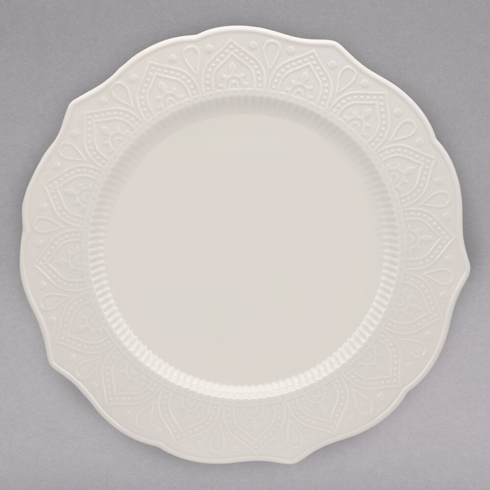 10 Strawberry Street DHLA-0001 Dahlia 10 1/2" White New Bone China Dinner Plate - 12/Case