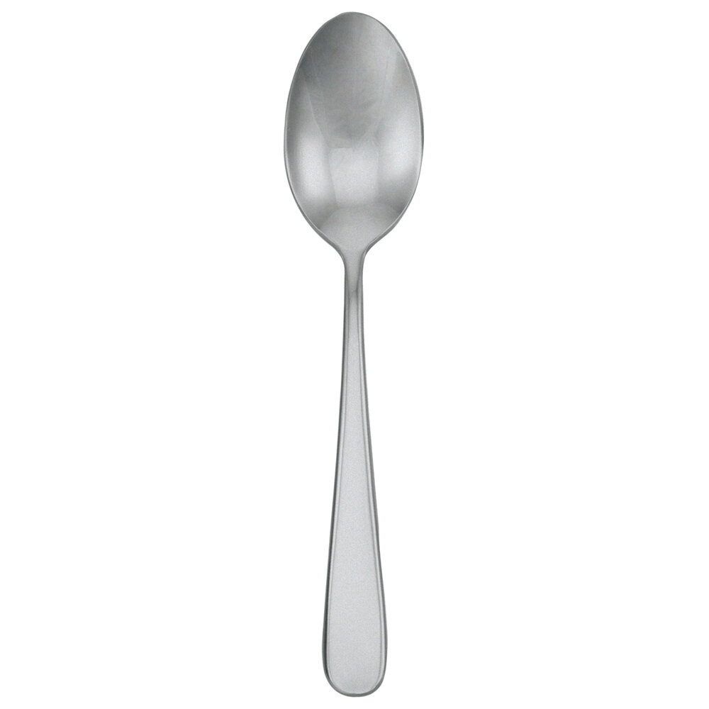 Walco Star from Steelite International WL0807FST 7 3/8" 18/10 Stainless Steel Extra Heavy Weight Dessert Spoon with Fieldstone Finish - 12/Case