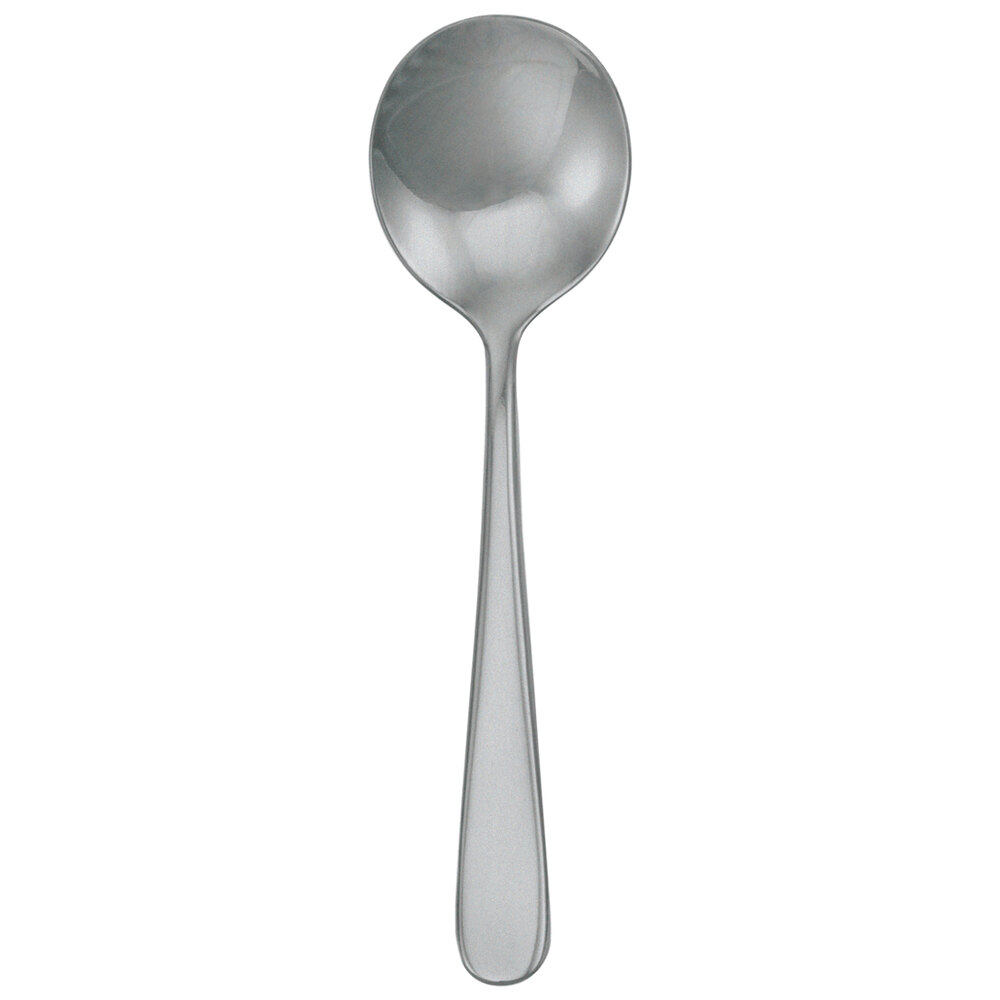 Walco Star from Steelite International WL0812FST 7" 18/10 Stainless Steel Extra Heavy Weight Bouillon Spoon with Fieldstone Finish - 12/Case