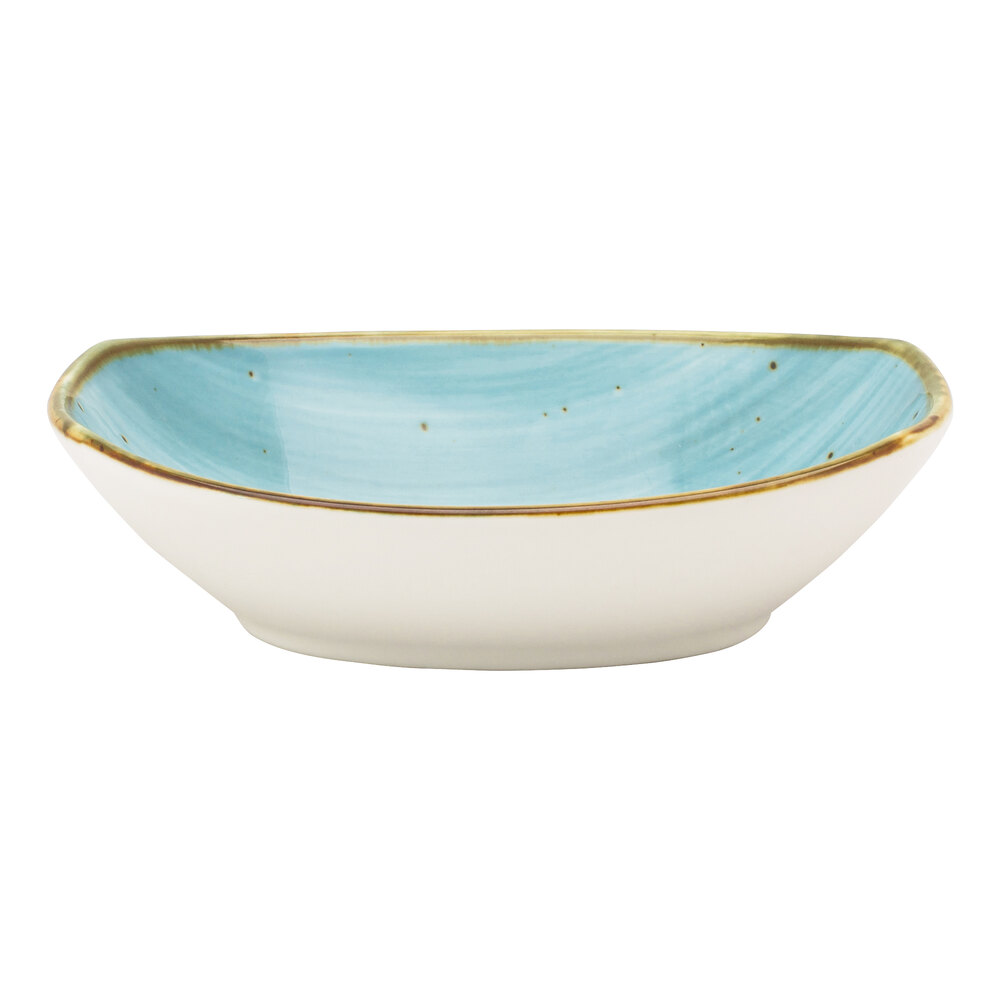 10 Strawberry Street SAN-5DPPLT-TAOS Santa Fe 6 oz. Taos Blue China Deep Plate - 36/Case