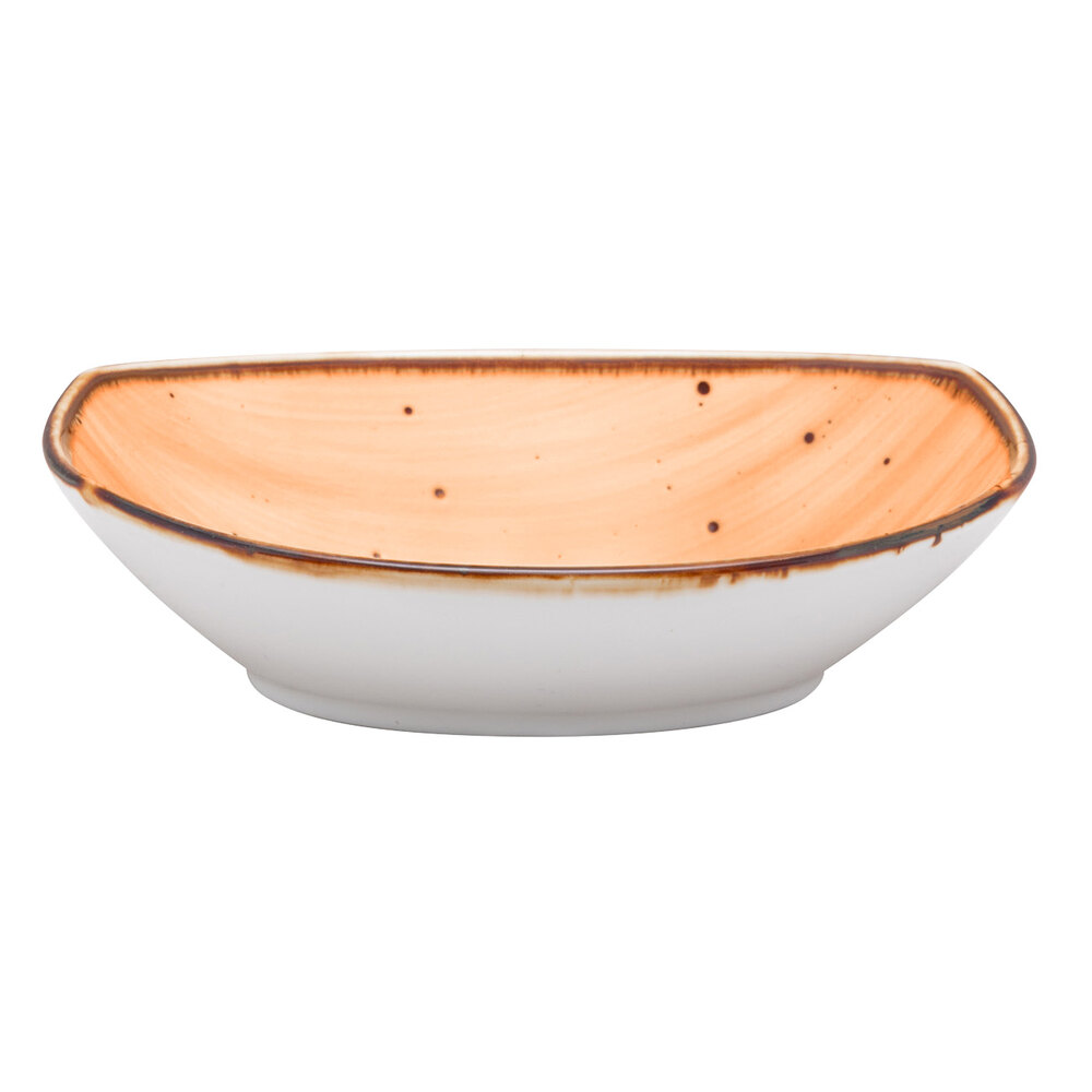 10 Strawberry Street SAN-7DPPLT-MAIZ Santa Fe 10 oz. Maize Orange China Deep Plate - 30/Case