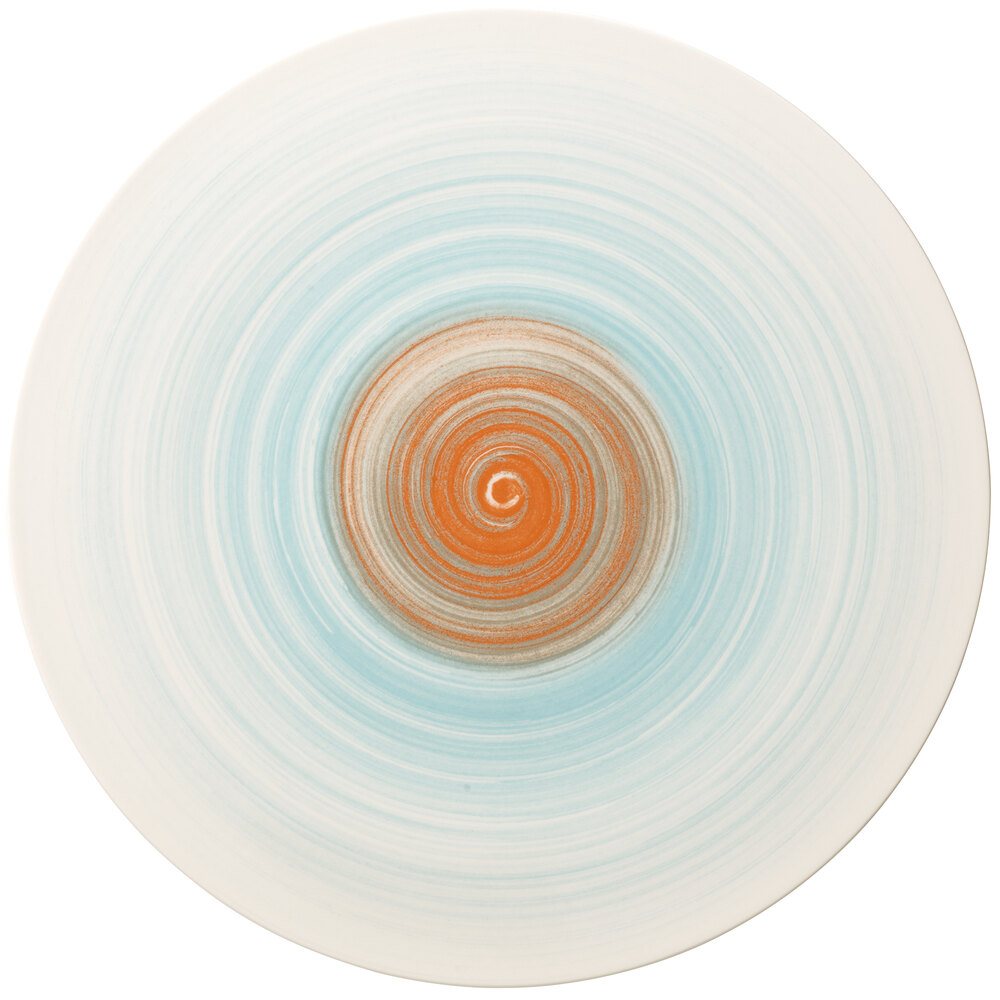 Villeroy & Boch 16-4019-2595 Amarah 12 1/2" Aquamarine Porcelain Flat Coupe Plate - 6/Case