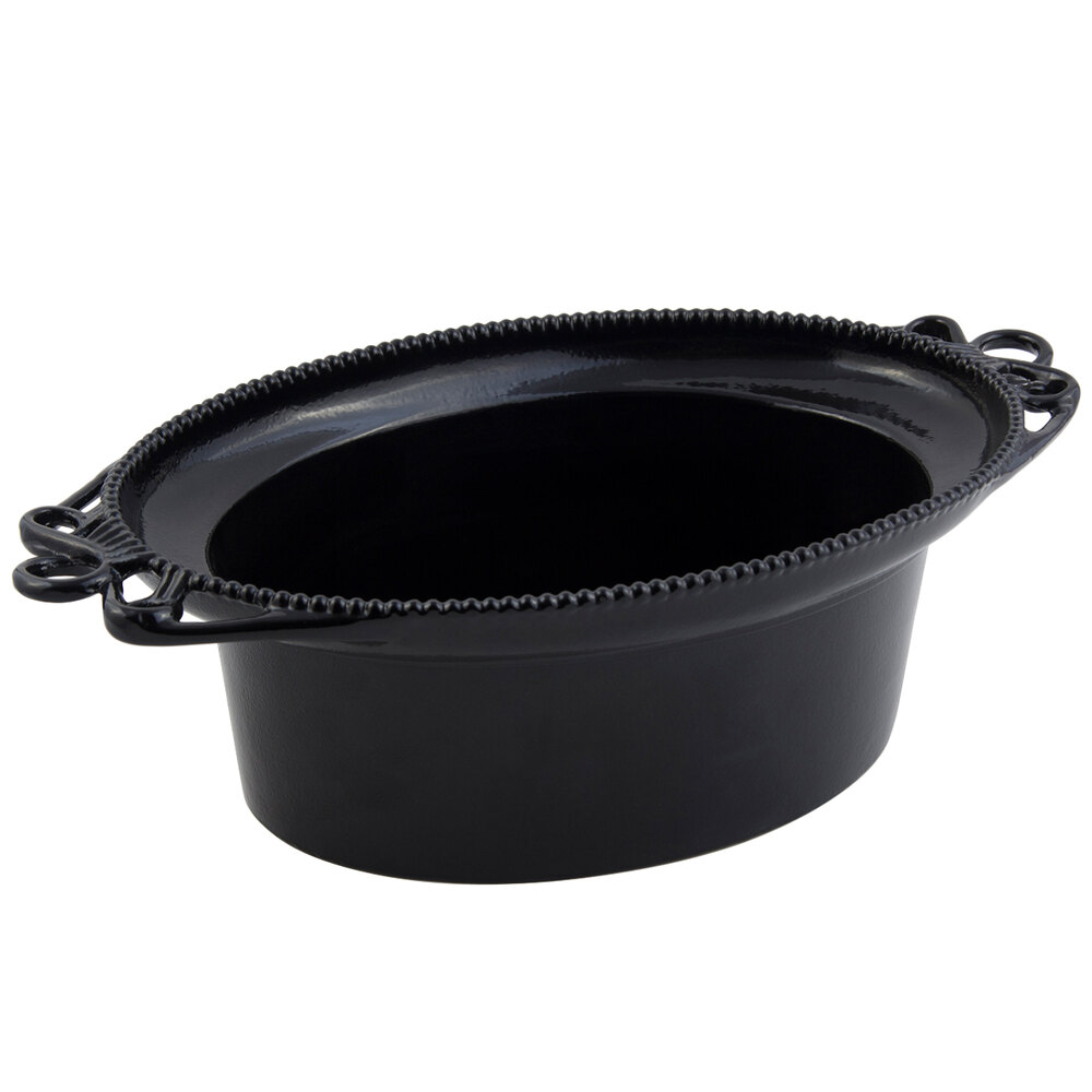 Bon Chef 2103BLK Bolero 11 Qt. Black Sandstone Finish Cast Aluminum Bowl
