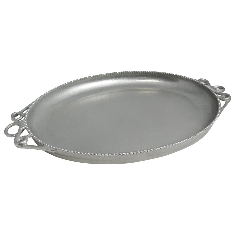 Bon Chef 2104P Bolero 15" x 20" Pewter-Glo Cast Aluminum Platter
