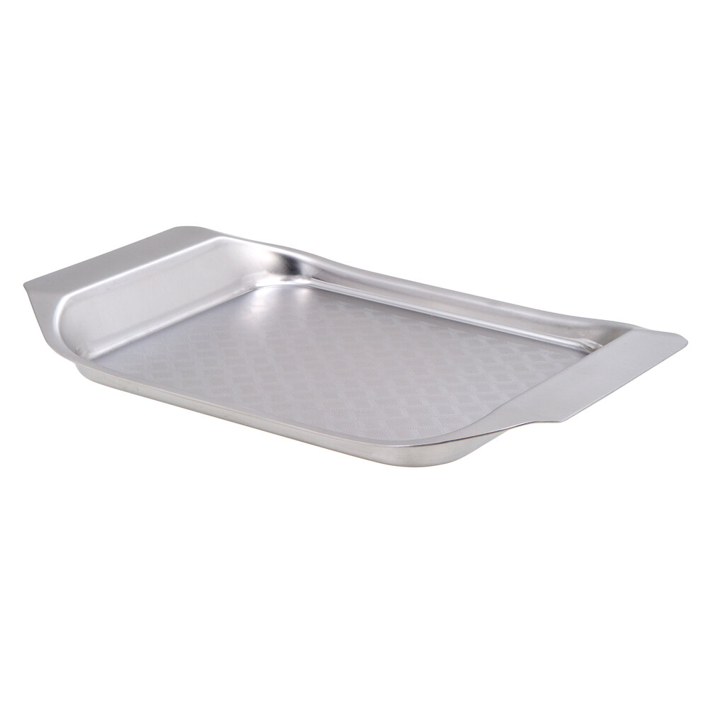 Tablecraft 20005 Better Burger 7" x 10" Stainless Steel Serving Tray