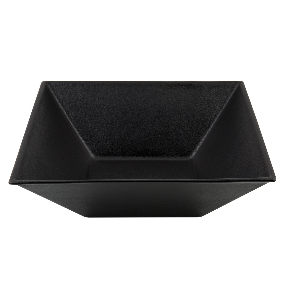 G.E.T. Enterprises BSD16BB Bugambilia 13.5 Qt. Classic Textured Finish Black Resin-Coated Aluminum XL Deep Square Bowl