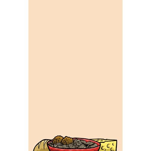 Choice 8 1/2" x 14" Menu Paper Middle Insert - Pasta Themed Meal Design - 100/Pack