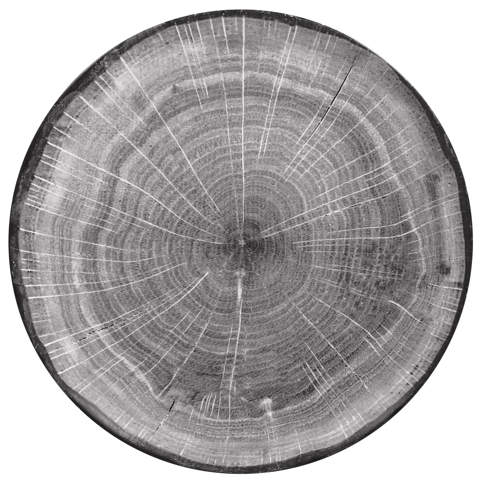 RAK Porcelain WDNNPR29BG Woodart 11 7/16" Beech Grey Porcelain Flat Coupe Plate - 12/Case