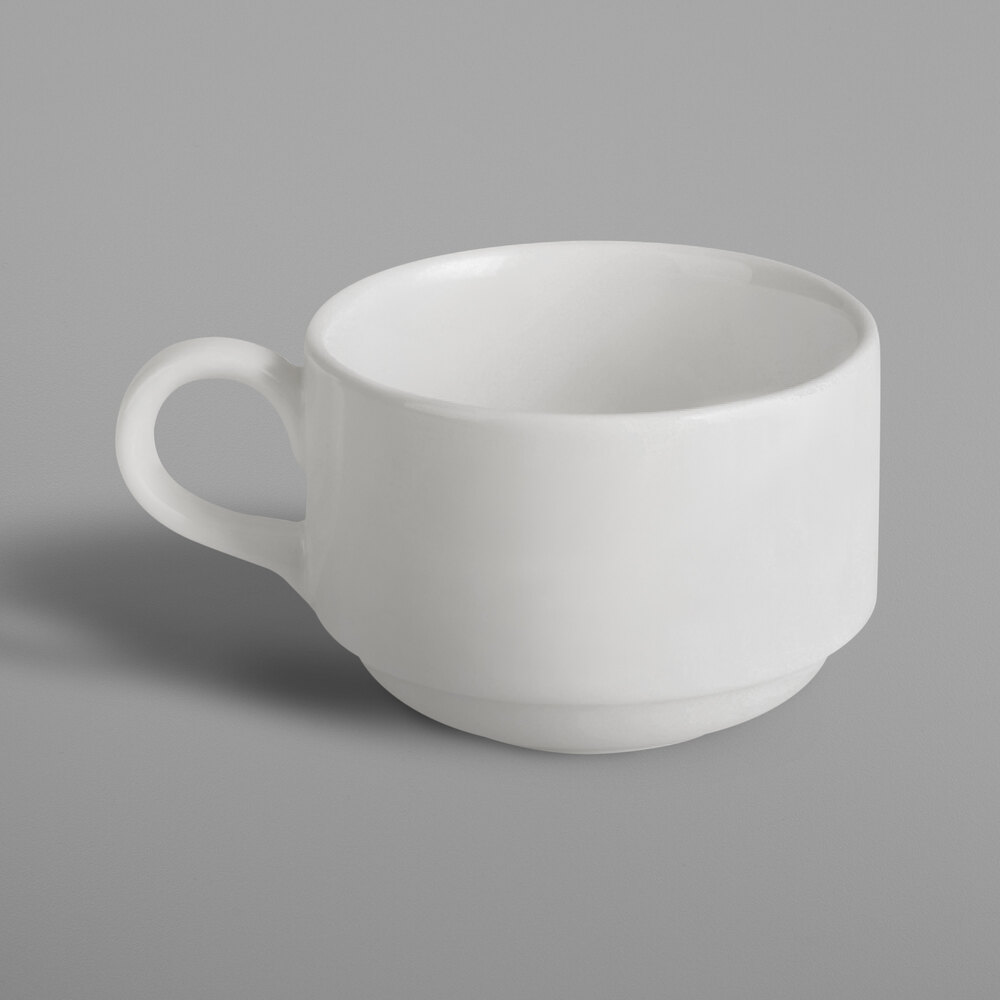 RAK Porcelain BACU23 Banquet 7.8 oz. Ivory Porcelain Stackable Cup - 12/Case
