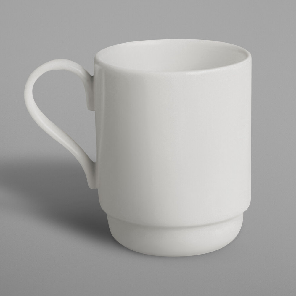 RAK Porcelain BASM30 Banquet 10.2 oz. Ivory Porcelain Stackable Mug - 12/Case